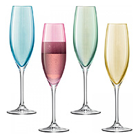 Набор бокалов для шампанского из стекла (фужеры) 225 мл