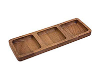 Менажница 3-ая деревянная (Кабарет, икорница) 30x10x2,5 см