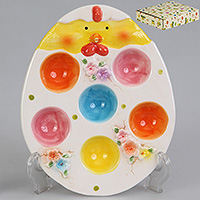 Тарелка для яиц керамическая (Поднос для яиц) 21x17x3,5 см