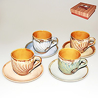 Набор чайных чашек с блюдцами керамических (Набор чайных пар или шапо) 230 мл