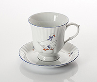 Чайная чашка с блюдцем фарфоровая высокая (Шапо чайное или пара) 400 мл