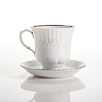 Чайная чашка с блюдцем фарфоровая (Шапо чайное или пара) 400 мл