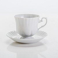 Кофейная чашка с блюдцем фарфоровая (Шапо кофейное или пара) 150 мл