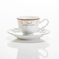 Кофейная чашка с блюдцем фарфоровая (Шапо кофейное или пара) 80 мл