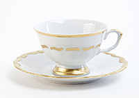 Чайная чашка с блюдцем фарфоровая (Шапо чайное или пара) 155 мл