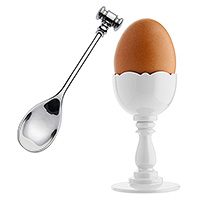 Подставка для яица пластиковая (Чашка для яйца на ножке) с ложкой для яйца