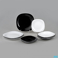 Набор тарелок разного размера и стекла (Садо) 18 предметов