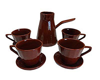 Подарочный кофейный набор керамический 9 предметов (4 кофейные чашки, 4 блюдца, турка 600 мл)