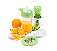 Многофункциональный набор для измельчения овощей и ручного отжима из пластика и стали