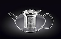 Заварочный чайник с крышкой из термостойкого стекла 650 мл с фильтром из нержавеющей стали