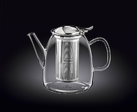 Заварочный чайник с крышкой из термостойкого стекла 600 мл с фильтром из нержавеющей стали