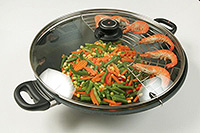 Сковорода Вок (Сковорода для китайской кухни) 32 см с крышкой