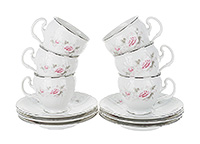 Набор кофейных чашек с блюдцами фарфоровых (Набор кофейных пар или шапо) 170 мл