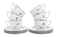 Набор чайных чашек с блюдцами фарфоровых (Набор чайных пар или шапо) 400 мл