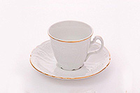 Набор чайных чашек с блюдцами фарфоровых высоких (Набор чайных пар или шапо) 180 мл