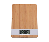 Кухонные весы электронные с бамбуковой платформой до 5 кг, цена деления 1 г