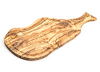 Разделочная доска из оливы 43 см с ручкой и желобком